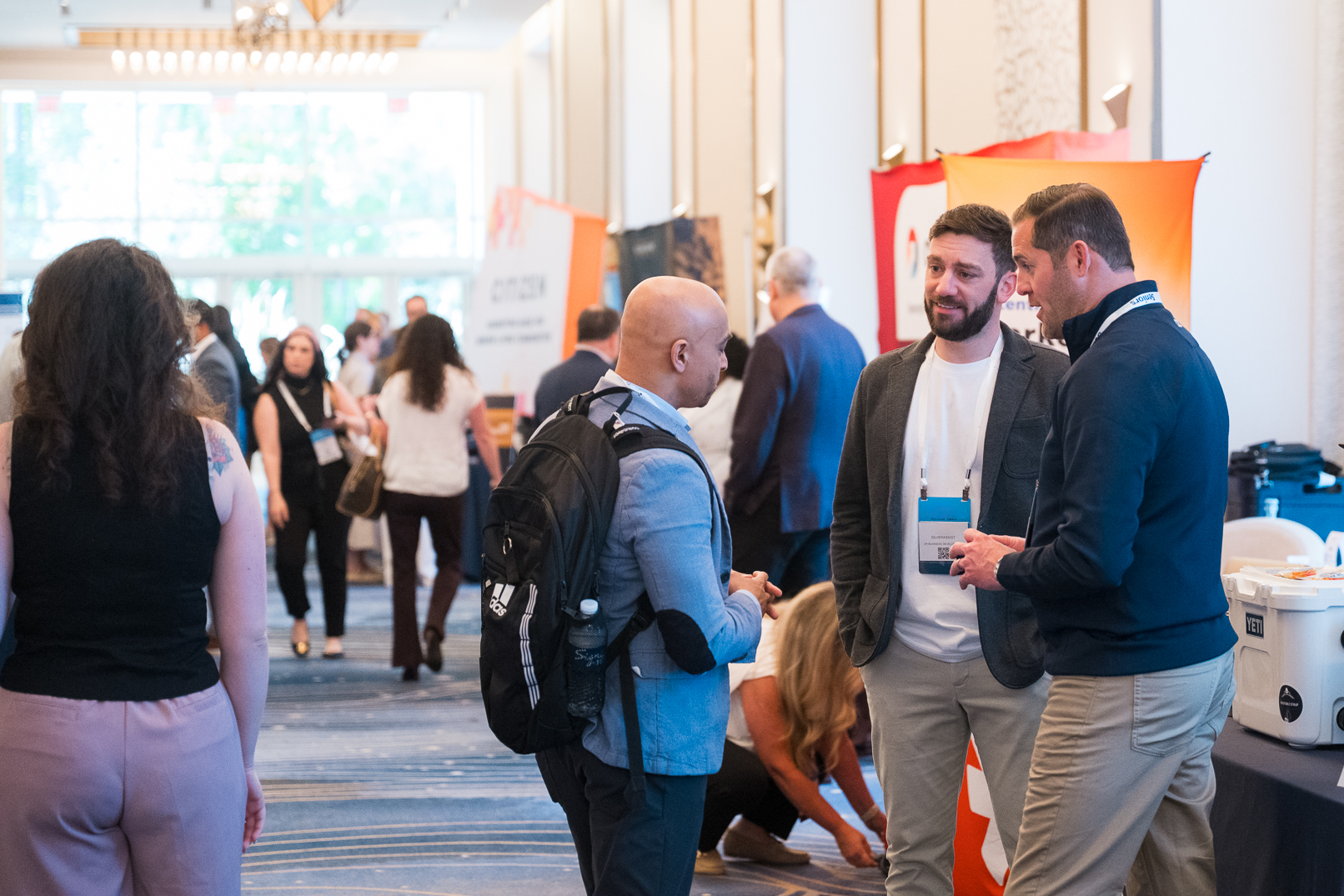 Healthcare and technology leaders connecting at a healthcare industry event